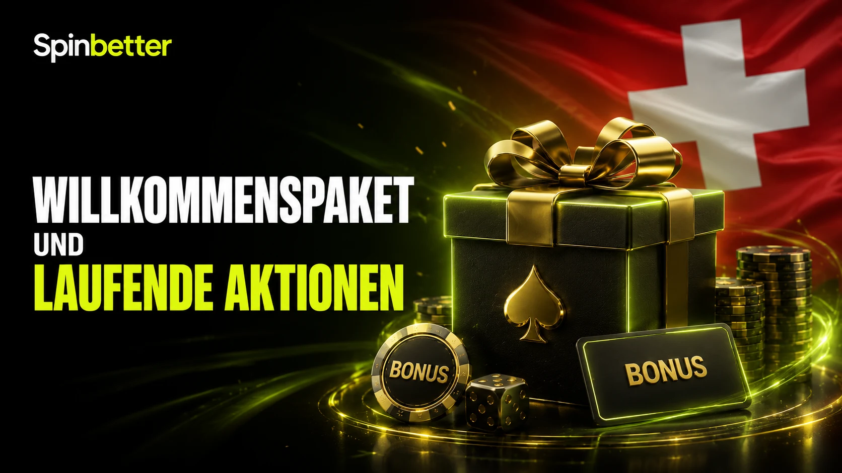 Illustration eines Geschenkpakets mit Bonus-Karten zum Willkommenspaket und zu laufenden Aktionen